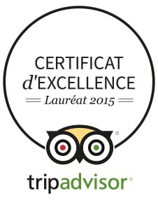 Certificat d'excellence Trip Advisor 2015