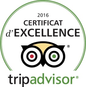 Certificat d'excellence Trip Advisor 2016