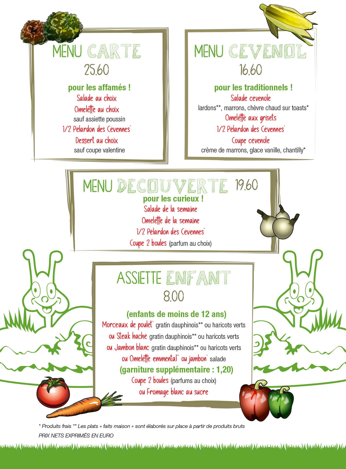 Les menus